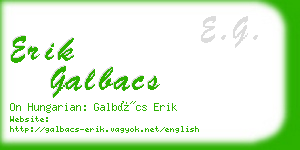 erik galbacs business card